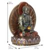 Handcrafted Polyresin Bronze Finish Meditating Lord Buddha Statue Siting On Lotus Flower Decorative God Idol for Office, Home Decor, Spiritual Spaces