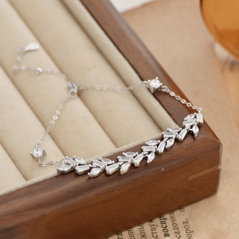 Sterling Wheat Pendant Bracelet Women Lightweight Luxury Floral Design Minimalist Friendship Jewelry