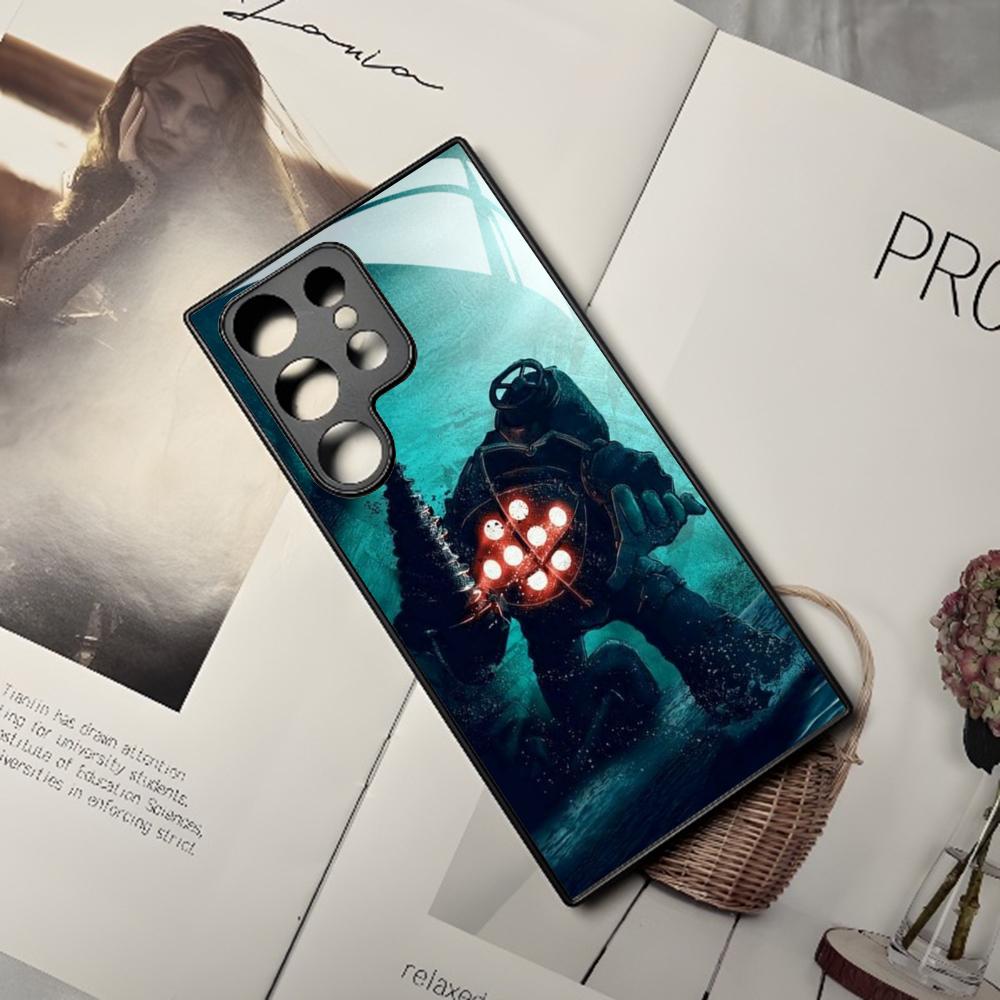 

Game B-BioShock Phone Case For Samsung Galaxy S25 S24 S23 S22 S20 S21 Note20 Ultra Plus Fe Colored Silver Cover Galaxy S21 FE 5G
