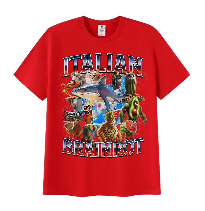 

Funny Italian Brainrot Meme T-shirts Unisex Tralalero Tralala Tung Tung Tung Sahur Bombardiro Crocodilo Brr Brr Patapim T Shirts S