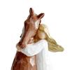 Girl And Horse Figurine Girl Embracing Horse Statue Horse Memorial Sculpture Keepsake for Horse Lover Gifts Cowgirls Birthday