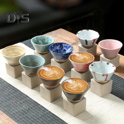 Tazza da caffè a imbuto in ceramica grezza da 100 ml con base Resistente al calore fatta a mano in stile giapponese Latte Cappuccino Tè Espresso Tazza affusolata Regalo di compleanno
