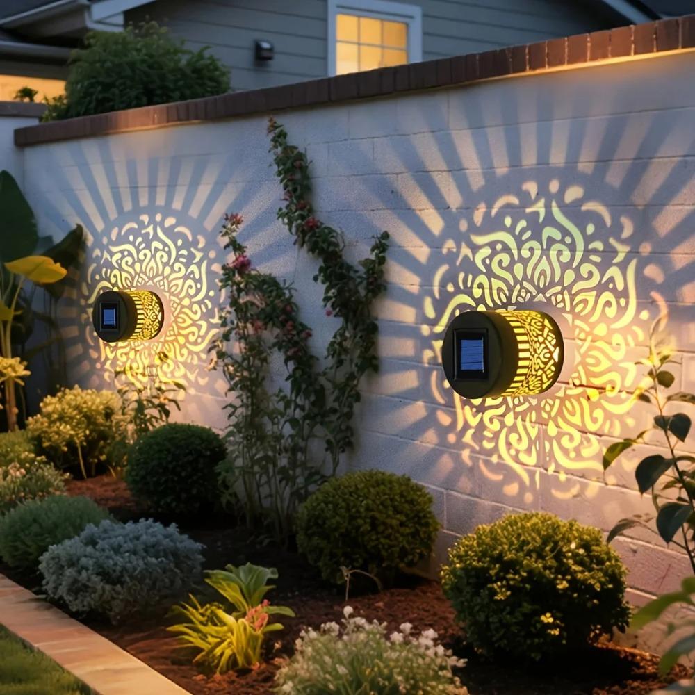 Solar-Powered Datura Lantern Light Wall Lamp Outdoor Garden Patio Walkway Decorations Lighting for Garden Decor