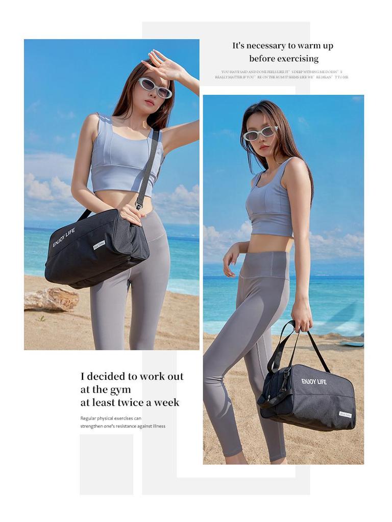 Wodoodporna torba fitness z separacją na mokre/suche, unisex torba crossbody sportowa i do jogi, ręczna kosmetyczka na przybory toaletowe i kosmetyki