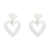 White Exaggerated Heart Dangle Earrings - 2025 Trendy Jewelry for Influencers and Stylish Women
