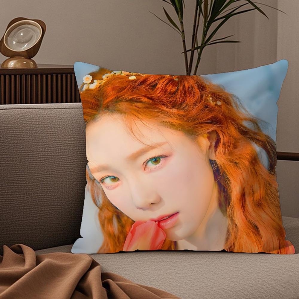 T-Taeyeon Pillow Case Silky Elegant Comfort Sofa Bed Invisible Zipper