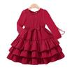 Girls' Fashionable Cute -Color Stylish Children's Cake Dress Princess Dress Long-Sleeve Dress