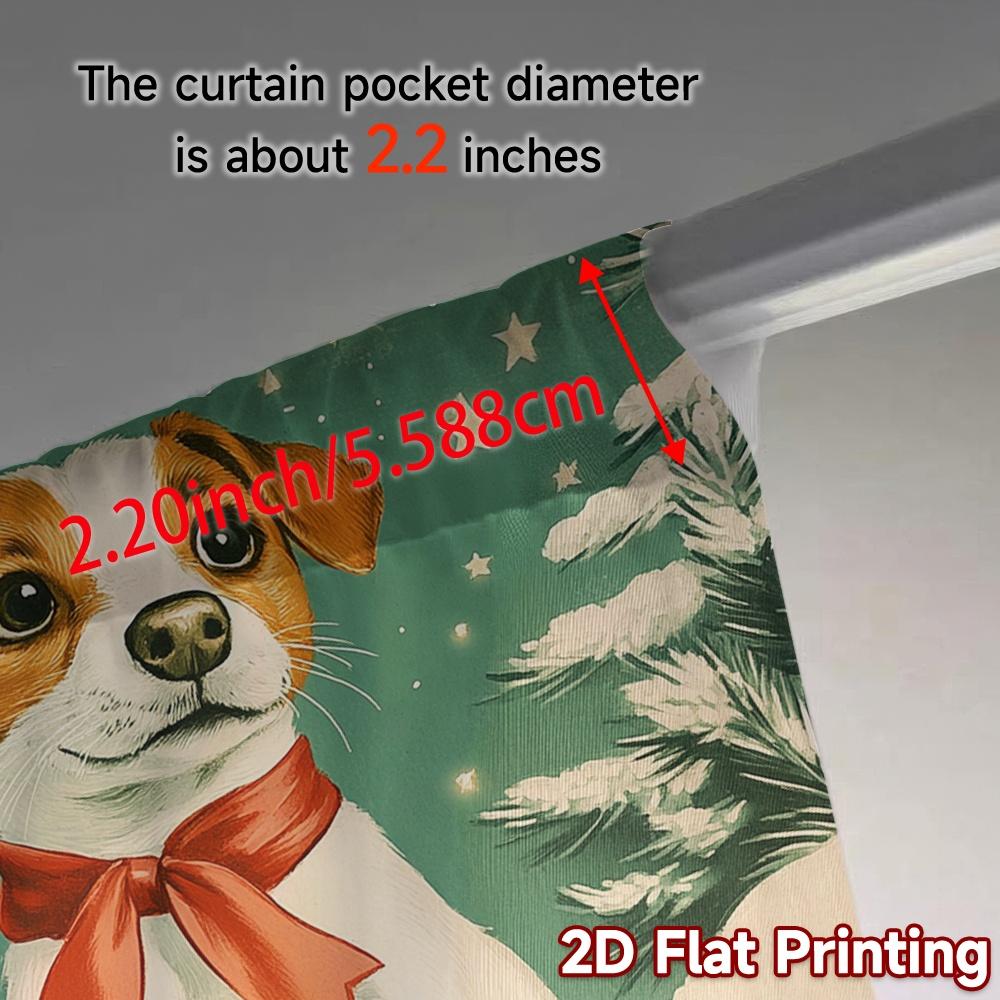 2pcs,Curtains Cute Dog Christmas Gifts (3) Chic Curtains Versatile Polyester Curtains All Seasons Decorative for Bedroom, Living