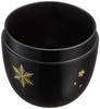 Medium-sized Tea Caddy with Snow, Moon, and Flowers In Black and Colored Lacquer, Made of Resin, Made In Japan, Suitable for Tea Ceremonies