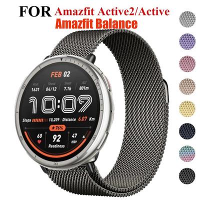 Strap for Amazfit Active 2 Watchband for Amazfit Balance Magnetic Replacement Band Stainless Steel Metal Wrist Bracelet