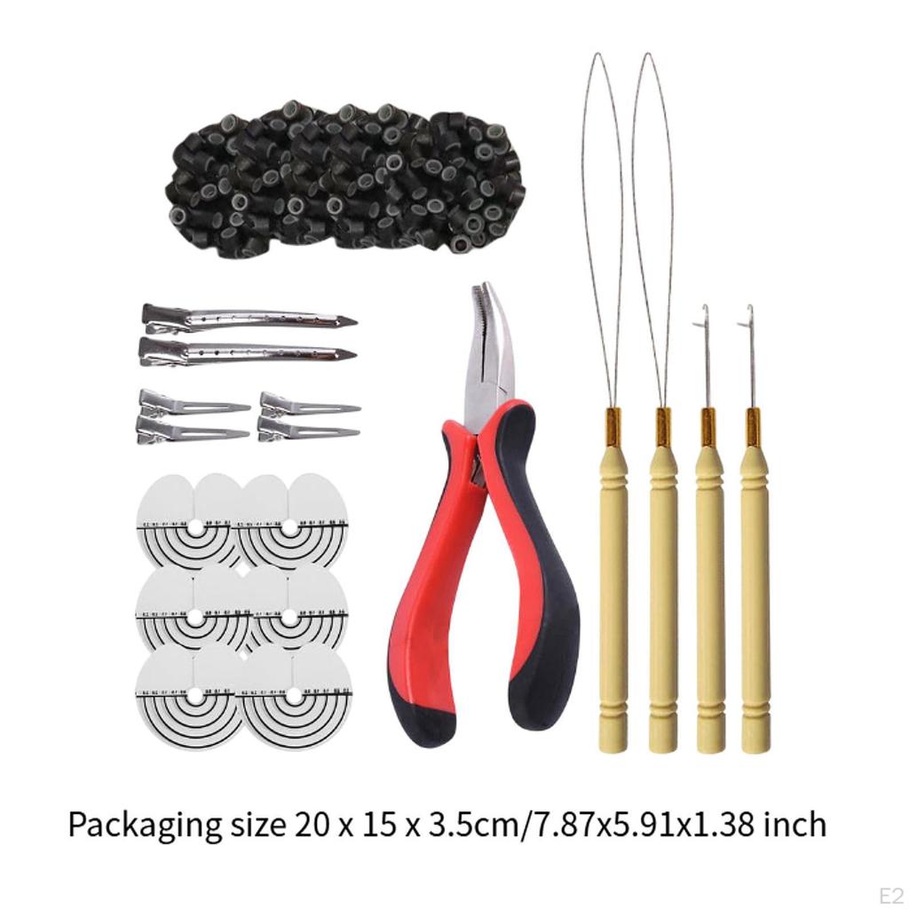 Haarverlängerungswerkzeug, Friseurbedarf, 500 Silikonperlenringe, Stylinggerät