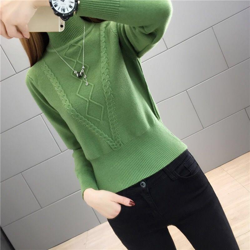 Women's Knit Sweater Short Turtleneck Sweater Slim Pullover Knit Jumper Fall Winter