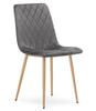 Turin Chair - Dark Grey Velvet / Wood-Coloured Legs X 2