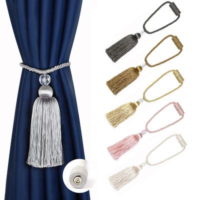 BEL AVENIR Magnetic Curtain Tiebacks Tassel Ties Backs Holdbacks Rope Convenient Drapes Handmade Home Office Decorative