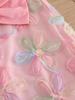 Korean Girls' Summer Princess Dress with Large Bow and Floral Design