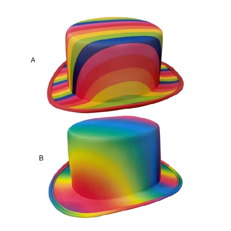 Colorful Wide Brims Tall Hat for Stage Performances Magicians Hat Carnivals Hat for Masquerade Party and Music Festival