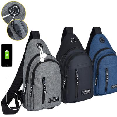Nouveau Sac de Poitrine Multifonctionnel Tendance Mode Homme Tissu Oxford Sac à Bandoulière Style Coréen Décontracté Imperméable Sac Messager Sac à Main