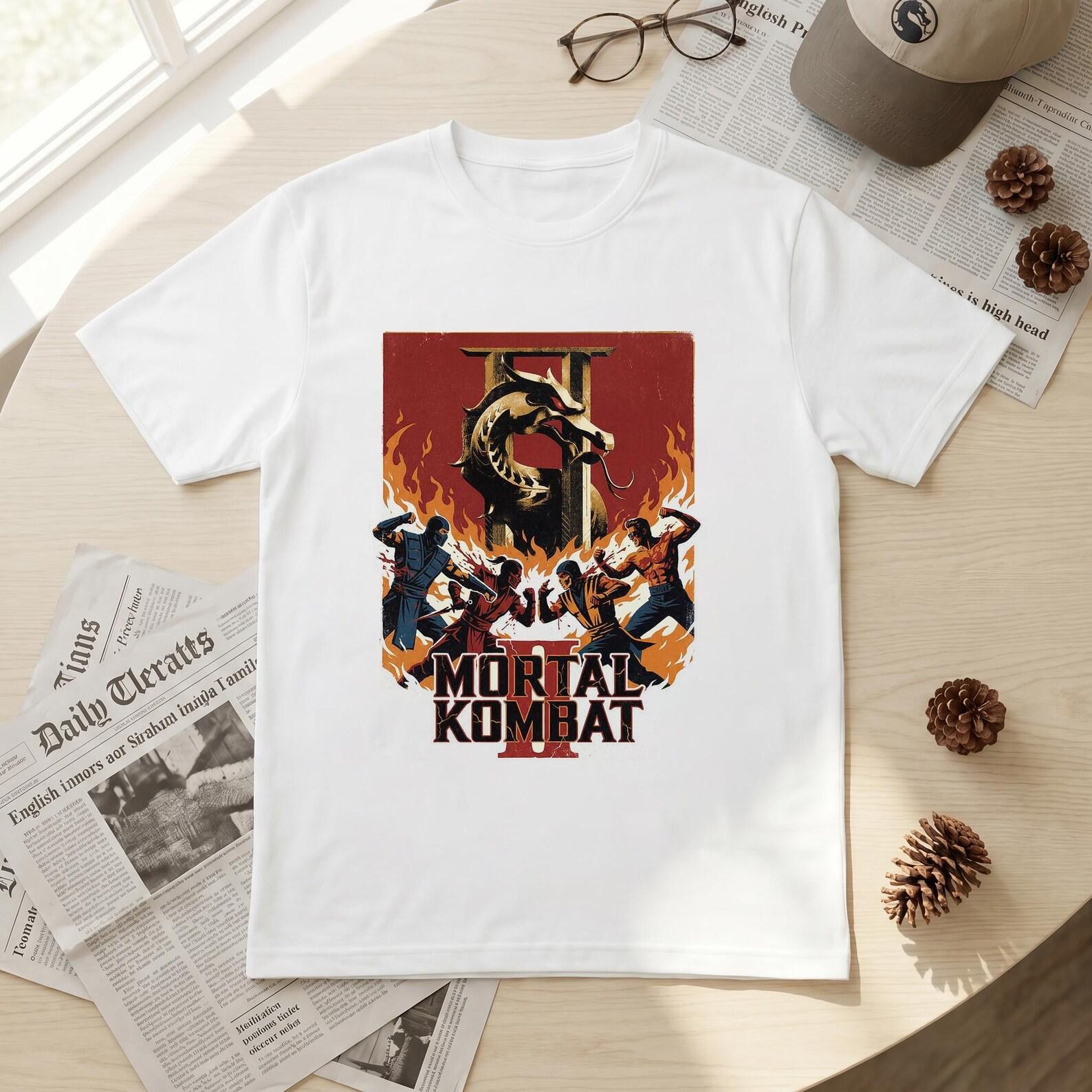 Mortal Kombat Game T-Shirt, MK2 Vintage Tee, Graphic Mortal KombaT-Shirt, Graphic Mortal Kombat 2 Shirt, Mortal Kombat Fan Gift, Game Shirt XL