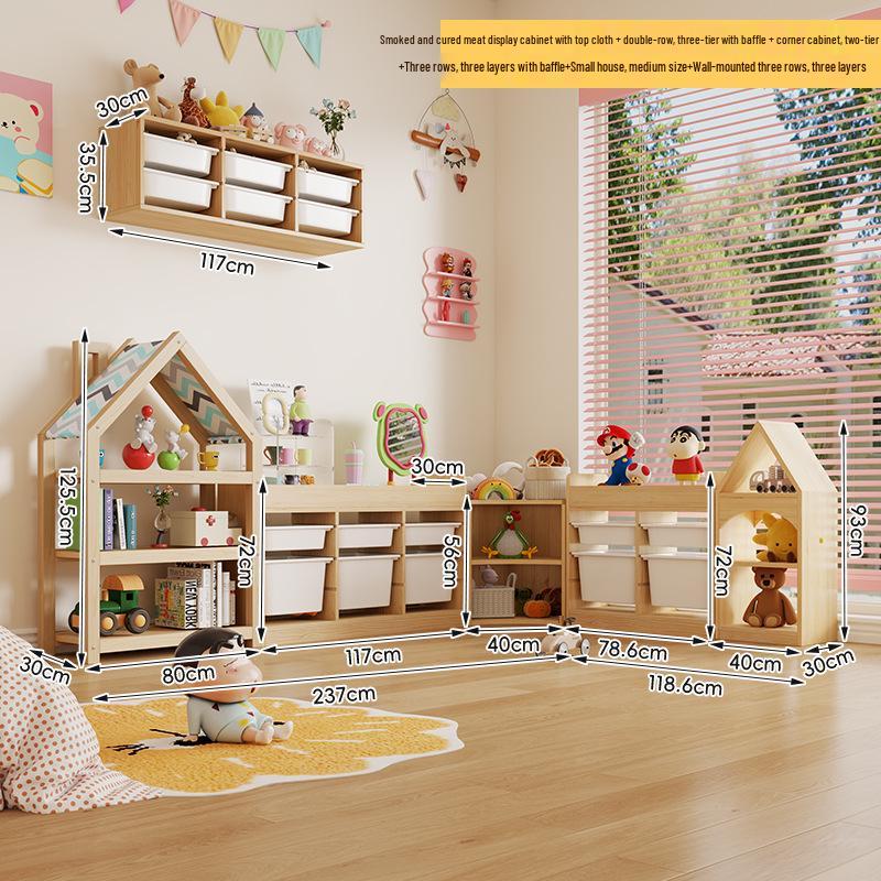 Children's Wooden Toy Storage Rack & Shelf Organizer