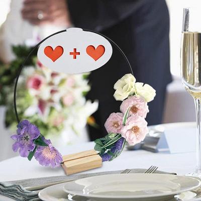 Floral Hoop Stand 10X Wood Place Card Holder Rectangular Display Base Stand Rectangular Solid Wood Display Stand For Photo