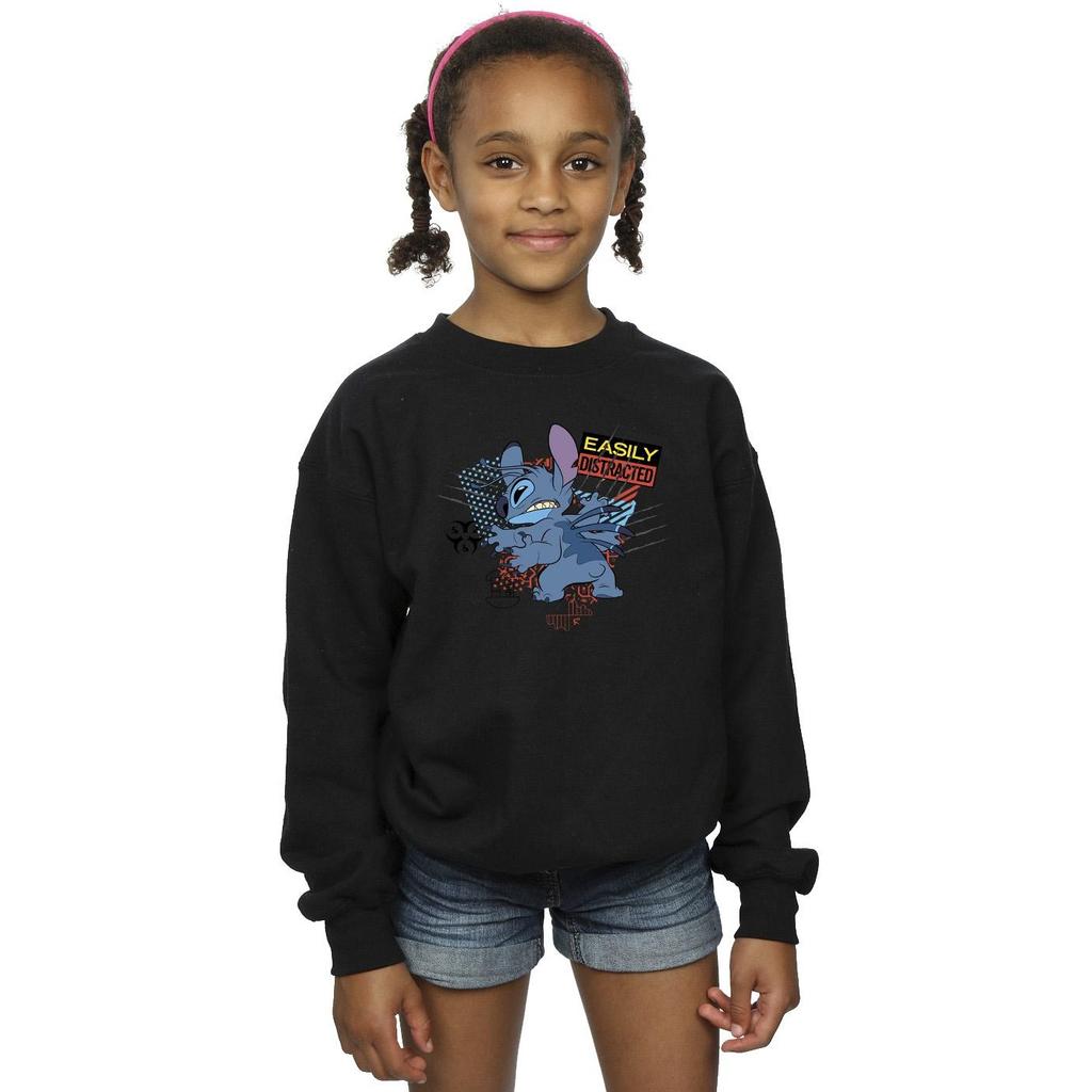 Disney Girls Lilo And Stitch Easily Distracted Sweatshirt