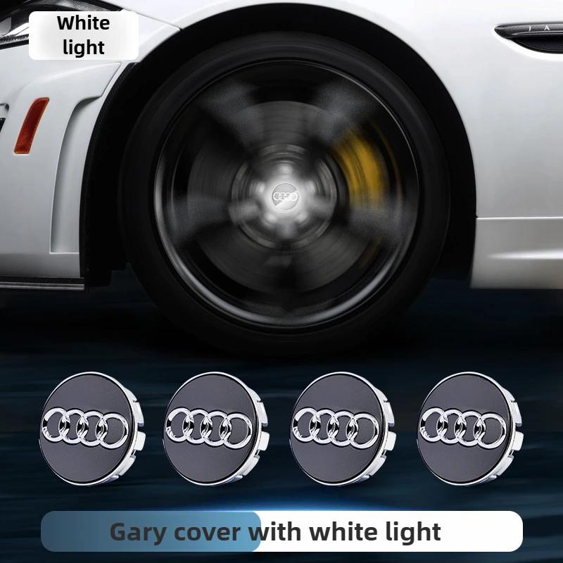 0cypd 4pcs Hub Led Lights Cap Car Floating Illumination Wheel Center Covers Caps For A3 A4 A5 A6 A7 A8 S4 Q7 Q3 Q5 Sticker cypd0