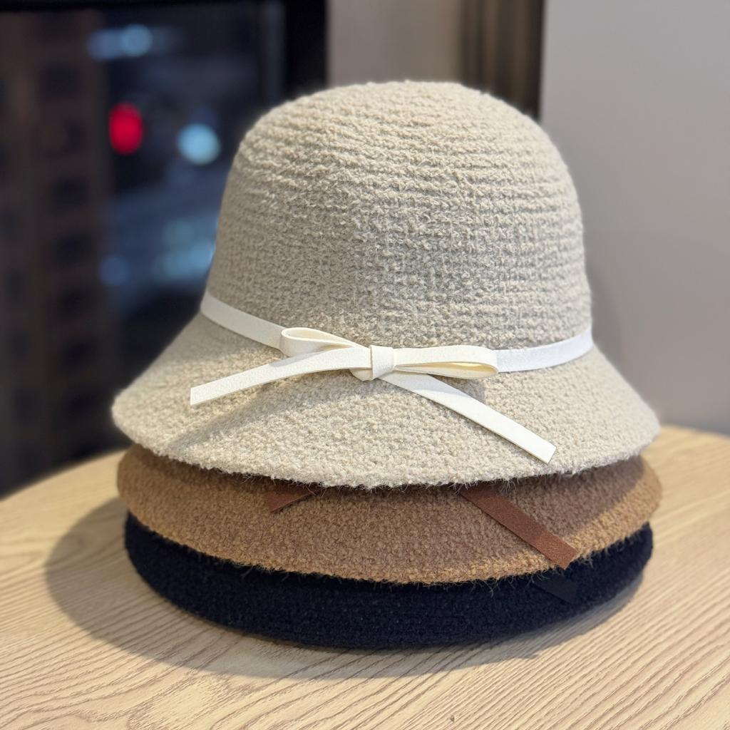 New Style Fisherman Hat Women's Fisherman Hat Autumn and Winter Korean Version Warm Knitted Cashmere Hat Temperament and Face Small Basin Hat