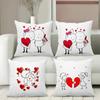 Cute Couple Heart-Shaped Pillows for Romantic Decor Polyester Pillowcase, Sofa Decorative Cushion Cov Headboard Pillow