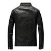 Kurtka skórzana męska na wiosnę i jesień, sprana, wąska, skórzana kurtka, motocyklowa, skórzana kurtka, kurtki ze skóry PU dla mężczyzn, wąska kurtka z zamkiem błyskawicznym