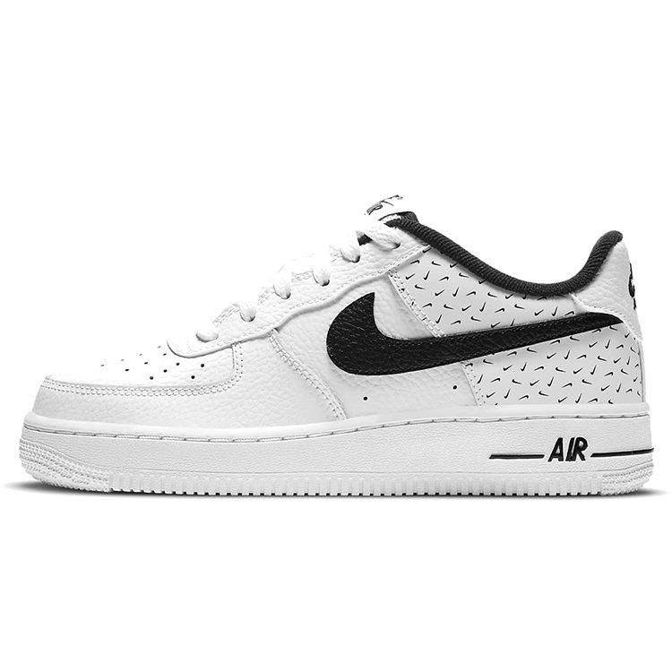 Nike Air Force 1 GS Synthetic Leather Slip Resistant Abrasion Resistant Low top Skateboard Shoes Black White Unisex DC9189-100