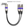Audio Adapter Cable 30cm Anti-winding Balanced Transmission Zinc Alloy 2 in 1 Anti-interference XLR Male to Female Extension Cord for Sound Console