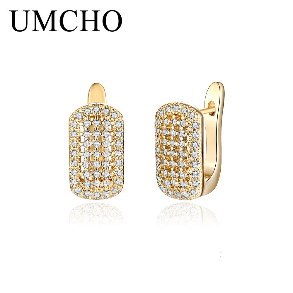 

UMCHO Yellow Gold Color Earring Fashion Zircon Earrings Earrings Clasp for Women золотой