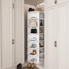 7-Tier rotating shoe rack tower, 360 degrees rotatable – freestanding shoe rack for 28 pairs of shoes, space-saving, white (60 × 60 × 161cm)