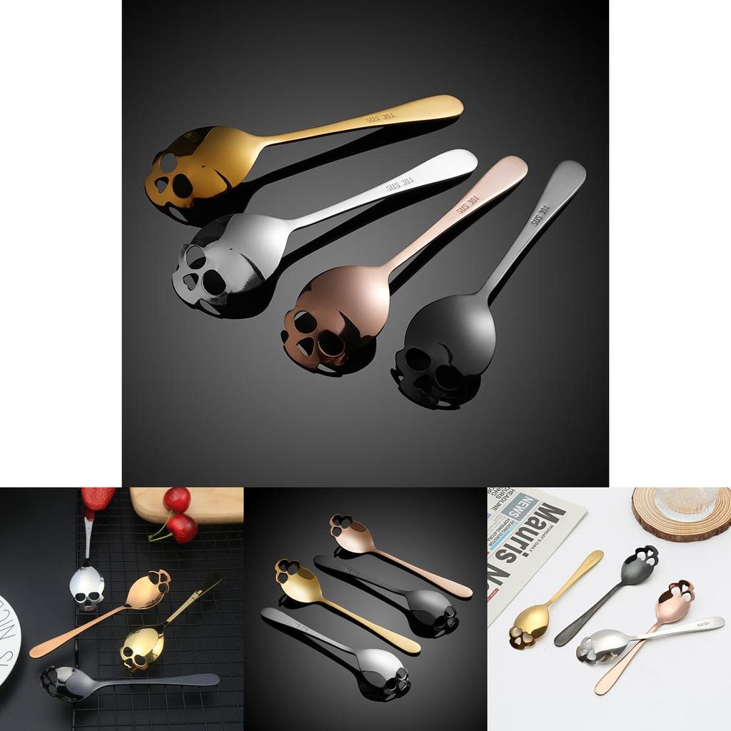 Elegant Skull Head Coffee Spoon Durable Stainless Steel Stirring Spoon