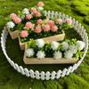 Small Scale Flower Bed Potted Plant For Doll House Scene Display Miniature Garden Setting Accessory for Kids Pretend Play