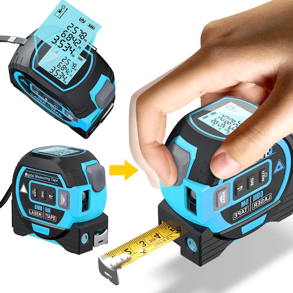 3-in-1 Almighty Ruler LED Display Digital Tape Measure Multi-Function Distance Measuring Tool Measuring Level for Building