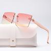 Vintage Fashion Women Sunglasses Luxury Brand Design Square Gradient UV400 Sun Glasses Trendy Mirror Lens