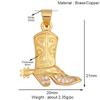 Fashion Cowboy Hat Boots Dance Shoes Bra Birdcage Sports Charm Pendant,Zircon Real Gold Necklace Craft Jewelry Supplies K68