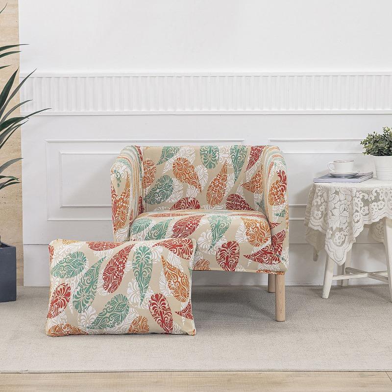 

2pcs/set Washable Stretch Tub Bar Arm Chair Slipcover Armchair Cover Removable Printing Elastic Single Sofa Slipcovers