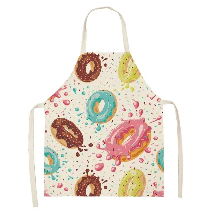 Ice Cream Donut Pattern Kitchen Apron Home Kitchen Cooking Cooking Linen Stain Resistant Chef Sleeveless Apron