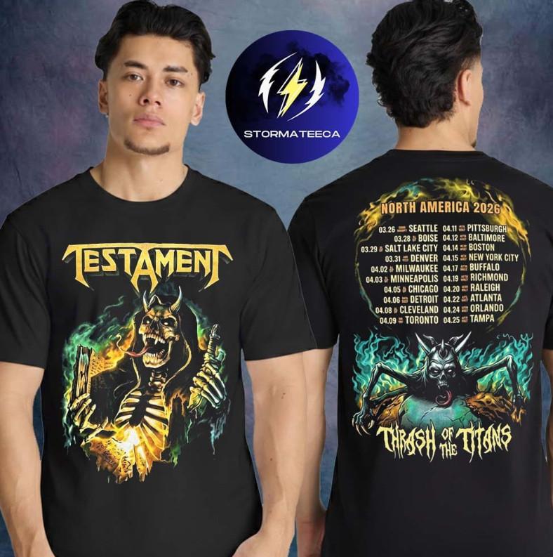 Testament Thrash Of The Titans North America Tour 2026 Merch Roadmap TShirt Unisex T-Shirt XXXL