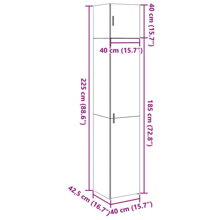 VidaXL Slim Storage Cabinet Concrete Grey 40x42.5x225 Cm, Bathroom Storage Cabinet, Storage Unit of 3281276