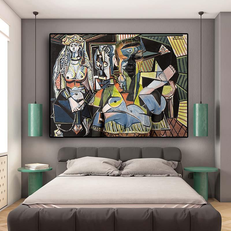 Women Of Algiers by Pablo Picasso Posters and Prints Oil Painting On Canvas Wall Art Picture for Living Room Cuadros Decoration