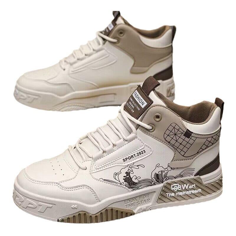 Men's Summer High-top Shoes, Preppy Style Trendy Shoes for Youths, Fashionable Versatile Sports Skateboard Shoes.