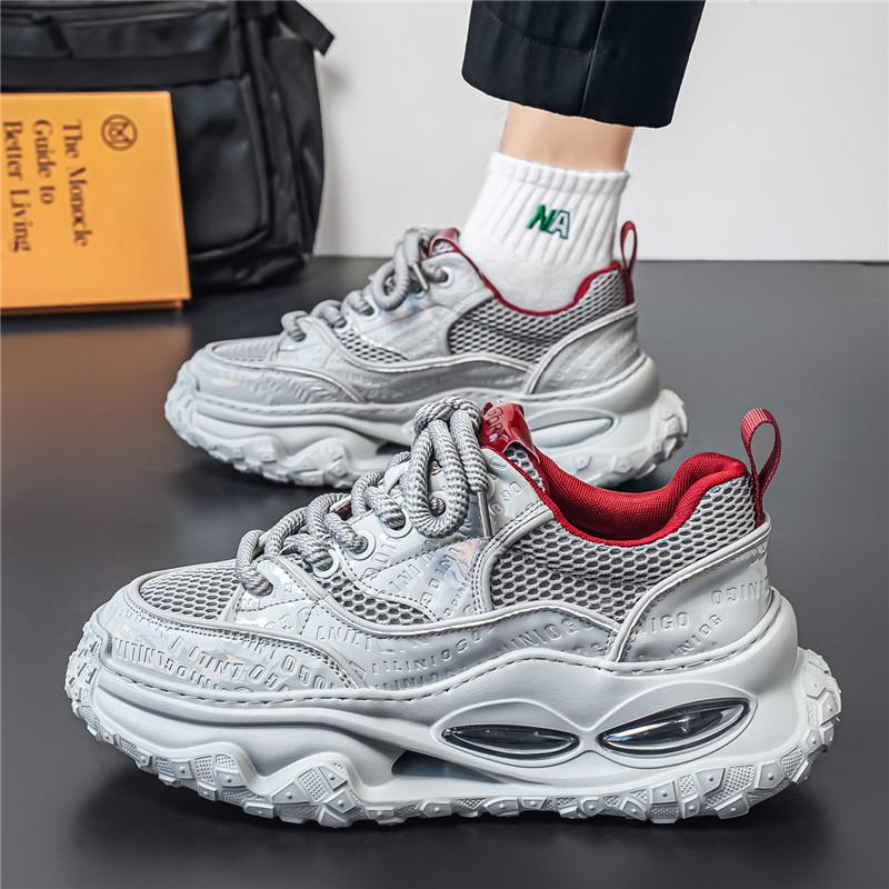 Dad Shoes Spring and Summer Mesh Breathable Shoes Men's Heightened Thick-soled Korean Version of Youth Sports and Leisure Trendy Men's Shoes