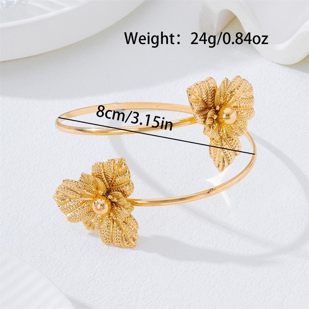 Statement Flower Adjustable Arm Cuff Bangle Upper Armband Women Summer Beach Jewelry Accessories