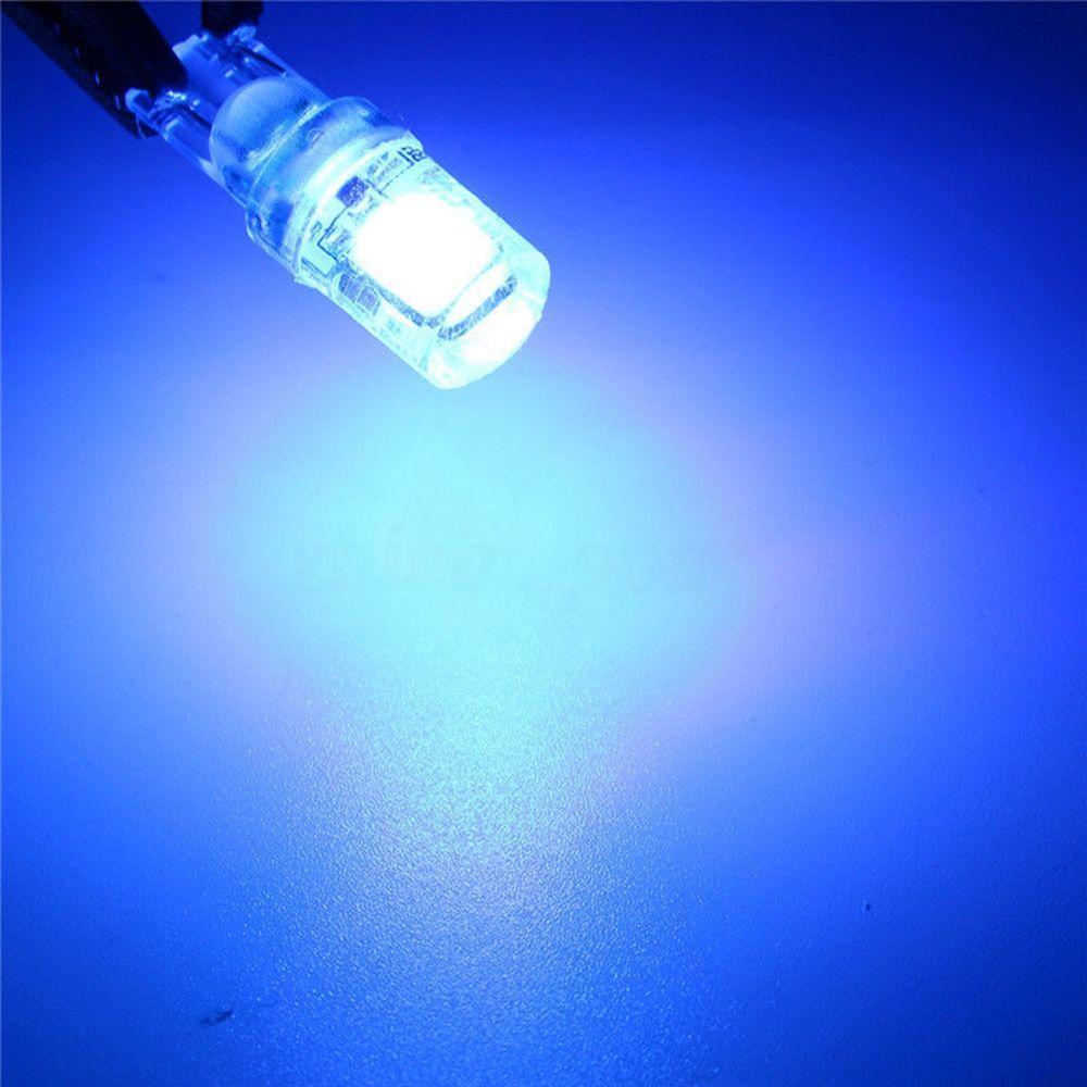 2Pcs T10 194 W5W Super Bright Auto Silica COB LED Width Bulb Ice Blue DC 12V Car License Plate Light