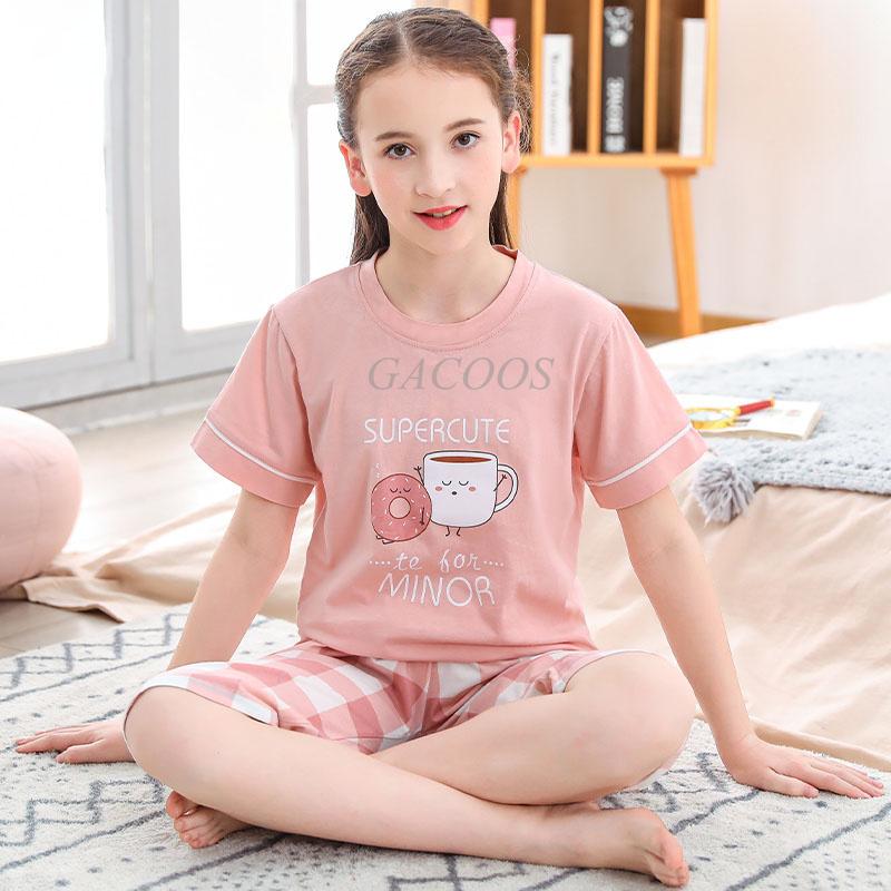 Baby Boys Pajamas Summer Short Sleeved Children's Clothing Sleepwear Teen Pajama Cotton Pyjamas Sets for Kids 6 8 10 12 14 Years
