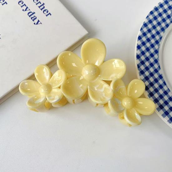 Hair Claw Three-Dimensional Flower Design Large Shark Clip Buns Half-Tied Hair Back Head Hair Claw Commuting Hair Accessories
