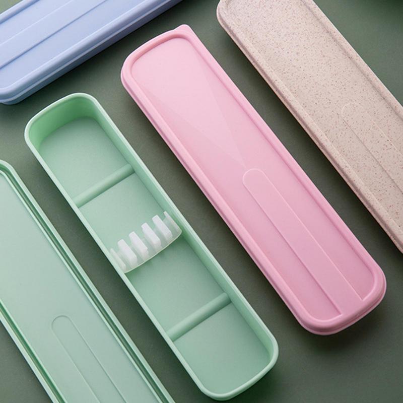 Cutie Portabilă de Depozitare Tacâmuri Ecologică Recipient Tacâmuri Picnic Bețișoare Lingură Călătorie Etui Ustensile Veselă Grad Alimentar